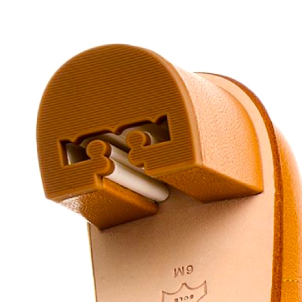 TORY BURCH BROOKE STAMPED HEEL ROUND TOE LEATHER BOOTIE IN CARAMEL CORN - 9 - Picture 11 of 16